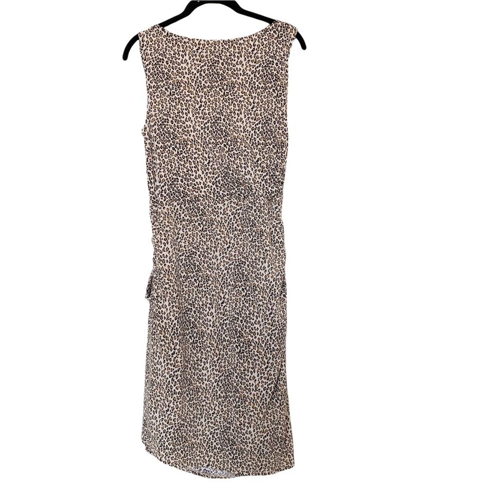 Betsey Johnson Ruched Side Sleeveless Leopard Print Dress Size 10 - Picture 7 of 7